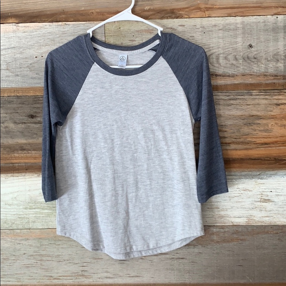 Alternative - 3/4 Sleeve Heather Gray Navy Raglan
